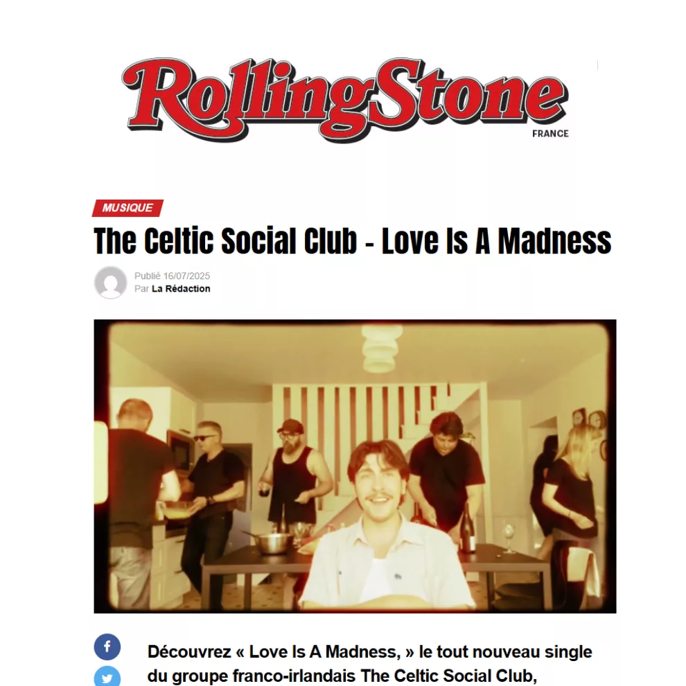 On ne va pas vous mentir : c’est avec une fierté immense qu’on partage avec vous le très bel article que Rolling Stone France vient de consacrer à notre nouveau single, Love Is A Madness.