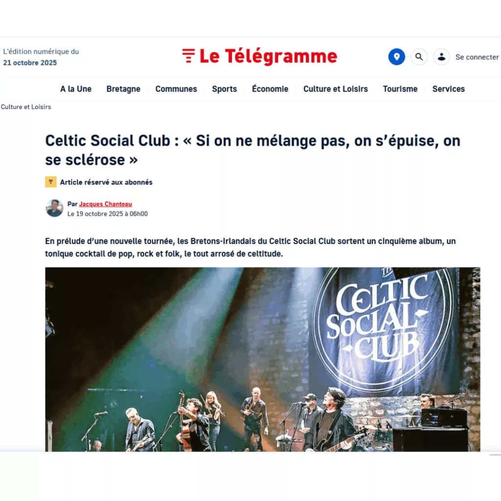 Quelques jours avant la sortie de notre cinquième album “You Should Know”, le journal Le Télégramme de Brest nous consacre un très bel article signé Jacques Chanteau.