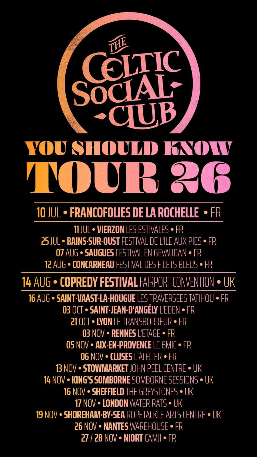 You Should Know Tour 26